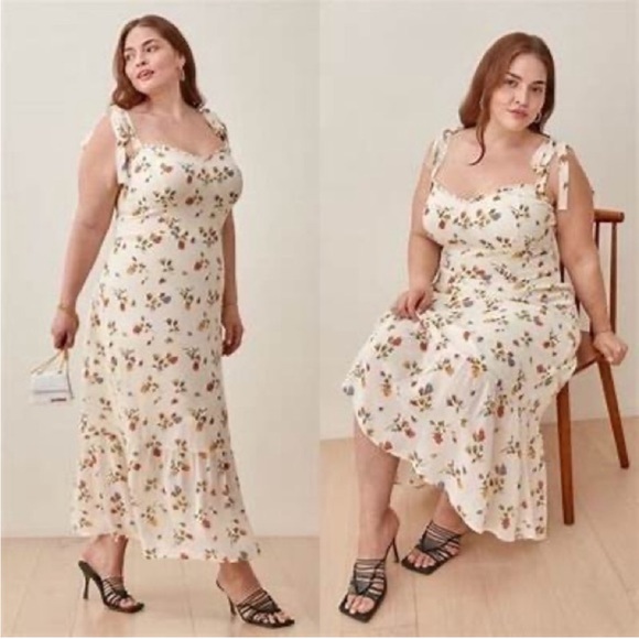 REFORMATION Nikita Floral Dress in Ivory/Floral SIZE 12 0833 - Picture 2 of 10